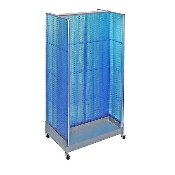 H-Unit Pegboard Floor Display on Wheeled Base